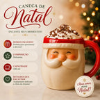 Caneca de Natal Papai Noel em Cerâmica com Caixa para Presente 🎅🎄