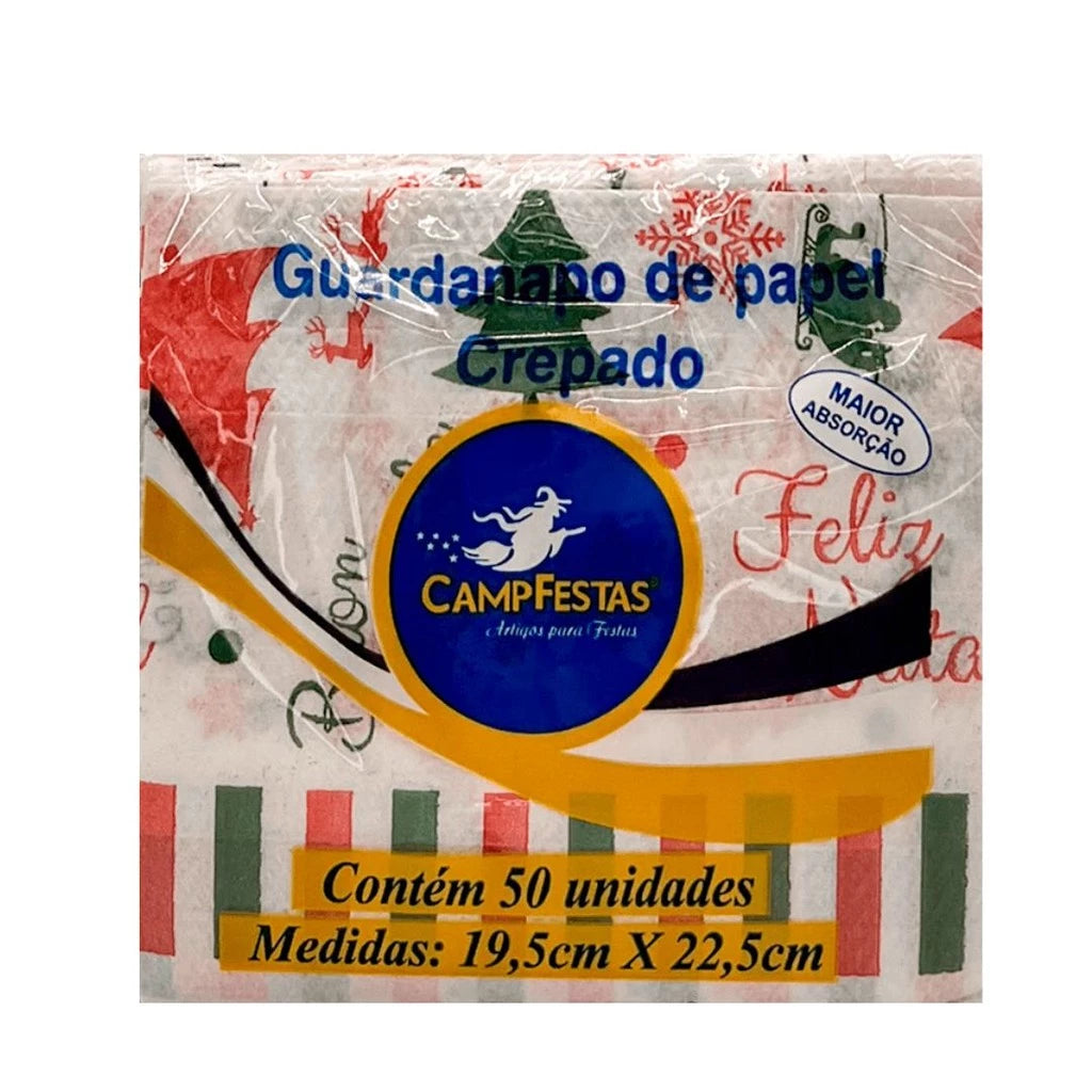 Guardanapos "Feliz Natal" 19,5cm x 22,5cm