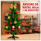 Kit Árvore de Natal Completa 60cm + 36 Enfeites Decorativos 🎄🎅