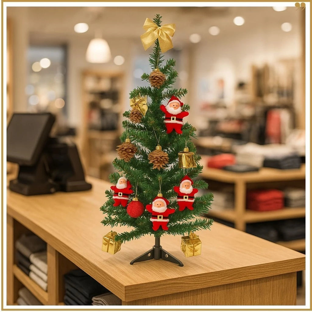 Kit Árvore de Natal Completa 60cm + 36 Enfeites Decorativos 🎄🎅