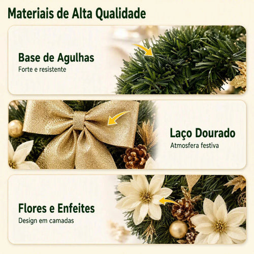 Guirlanda de Natal Decorativa para Porta – 30cm ou 40cm